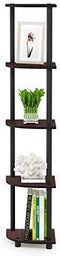 Furinno Turn-N-Tube 5 Tier Corner Display Rack Multipurpose Shelving Unit, Columbia Walnut/Black