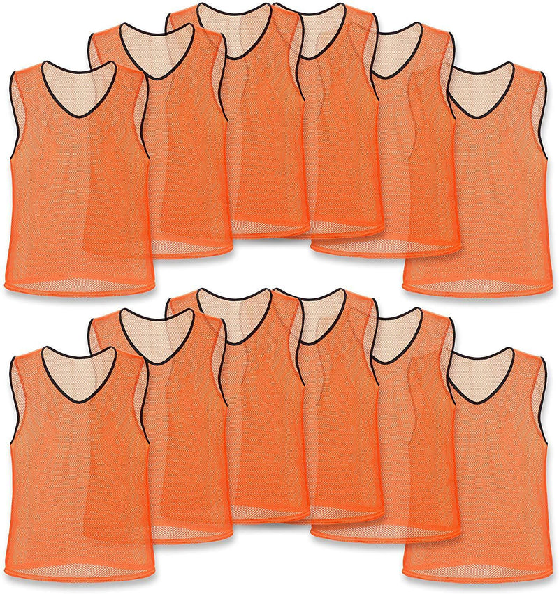 Unlimited Potential Nylon Mesh Scrimmage Team Practice Vests Pinnies Jerseys Bibs for Children Youth Sports Basketball, Soccer, Football, Volleyball (Pack of 12)