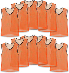 Unlimited Potential Nylon Mesh Scrimmage Team Practice Vests Pinnies Jerseys Bibs for Children Youth Sports Basketball, Soccer, Football, Volleyball (Pack of 12)