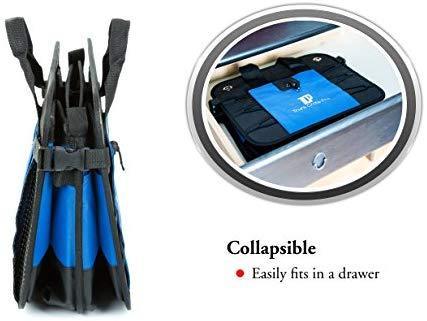 TRUNKCRATEPRO Collapsible Portable Multi Compartments Heavy Duty Non-Slip Cargo Trunk Organizer Storage, Blue