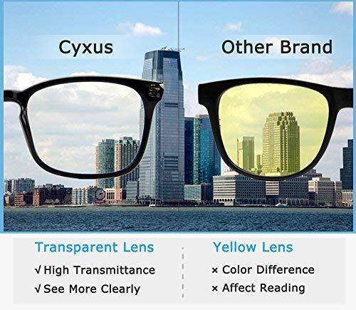 Cyxus Blue Light Blocking Computer Glasses [Better Sleep] Anti Digital Eye Strain Headache Video Eyewear (Blue Browline Frame)