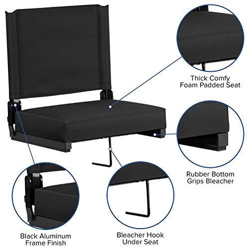 Flash Furniture Grandstand Comfort Seats by Flash with Ultra-Padded Seat in Black