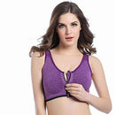 Women's Zip Front Sports Bra Wireless Post-Surgery Bra Active Yoga Sports Bras