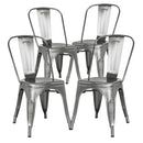 POLY & BARK EM-112-BLK-X4 Trattoria Side Chair in in Black (Set of 4)