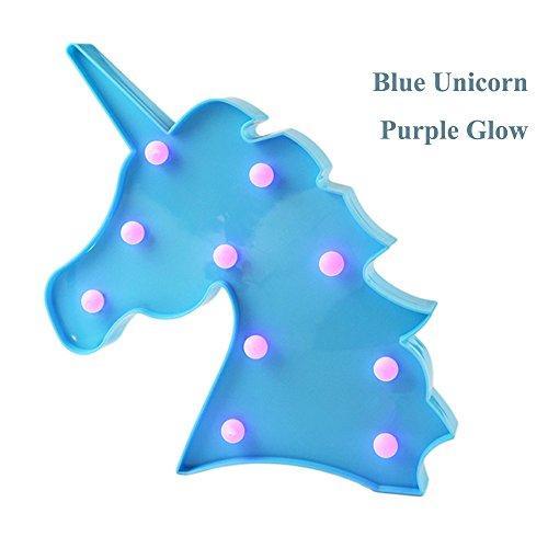 Pooqla LED Unicornio Night Light Lamp Kids Marquee Lights Unicorn Shape Signs Light Up Christmas Party Wall Decoration Battery Operated (Pink)
