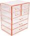 Sorbus Cosmetics Makeup and Jewelry Big Storage Display-Stylish Vanity, Bathroom Case, 4 Large, 2 Small Drawers, Clear