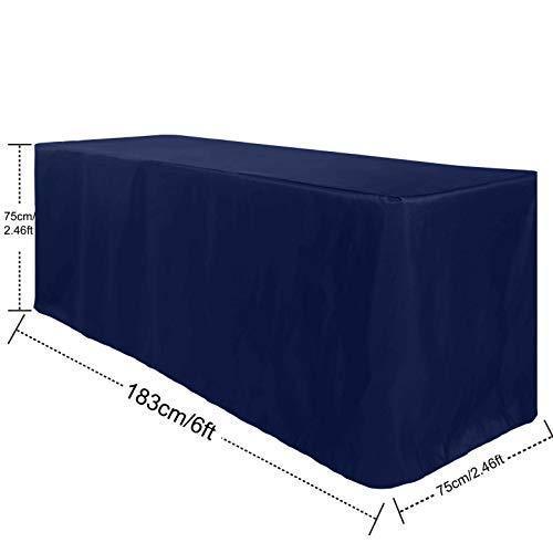 ABCCANOPY 6 FT Rectangle Tablecloth Table Cover for Rectangular Tables in Washable Polyester-Great for Buffet Table Parties Holiday Dinner, Wedding & More Navy Blue