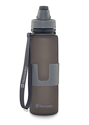 Nomader Collapsible Water Bottle - Leak Proof Twist Cap - BPA Free, 22 oz