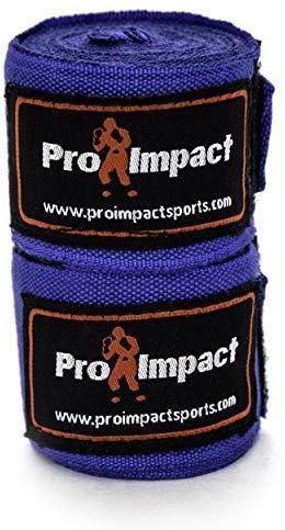 Pro Impact Mexican Style Boxing Handwraps 180" with Closure – Elastic Hand & Wrist Support for Muay Thai Kickboxing Training Gym Workout or MMA for Men & Women - 1 Pair