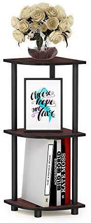 Furinno Turn-N-Tube 5 Tier Corner Display Rack Multipurpose Shelving Unit, Columbia Walnut/Black