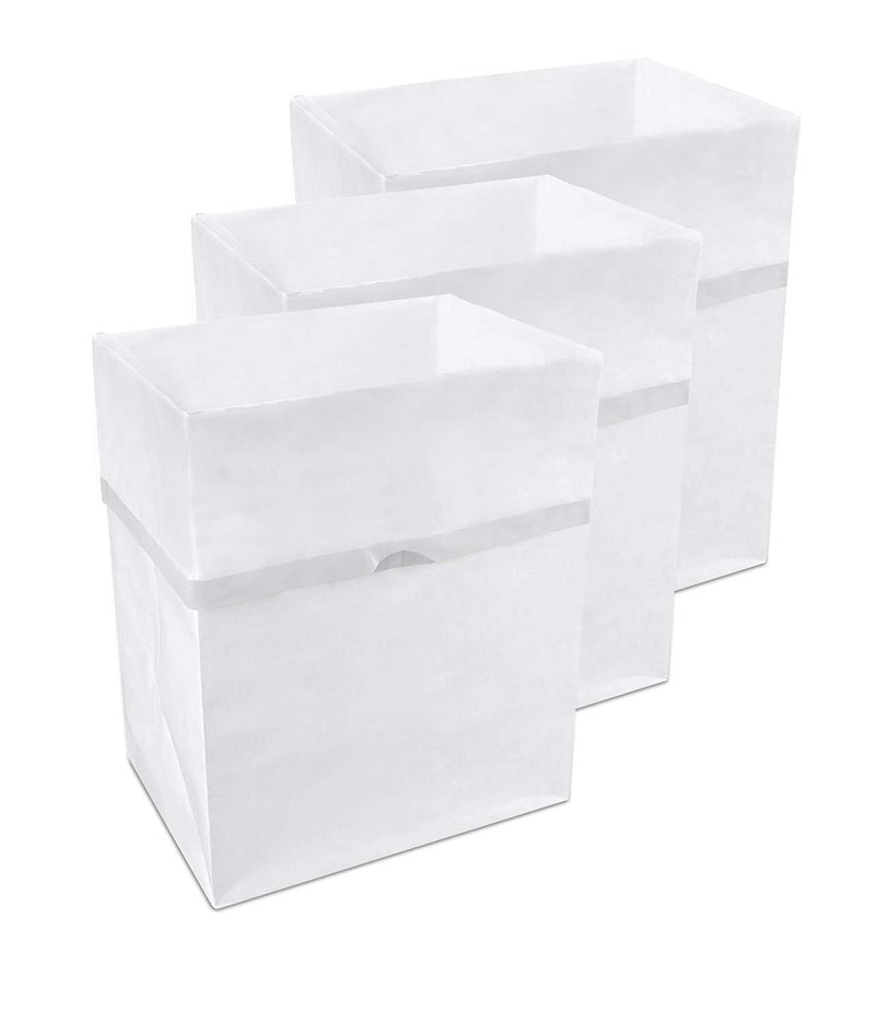 Clean Cubes 13 Gallon Disposable Trash Cans & Recycling Bins, 3 Pack (White)