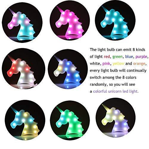 Pooqla LED Unicornio Night Light Lamp Kids Marquee Lights Unicorn Shape Signs Light Up Christmas Party Wall Decoration Battery Operated (Pink)