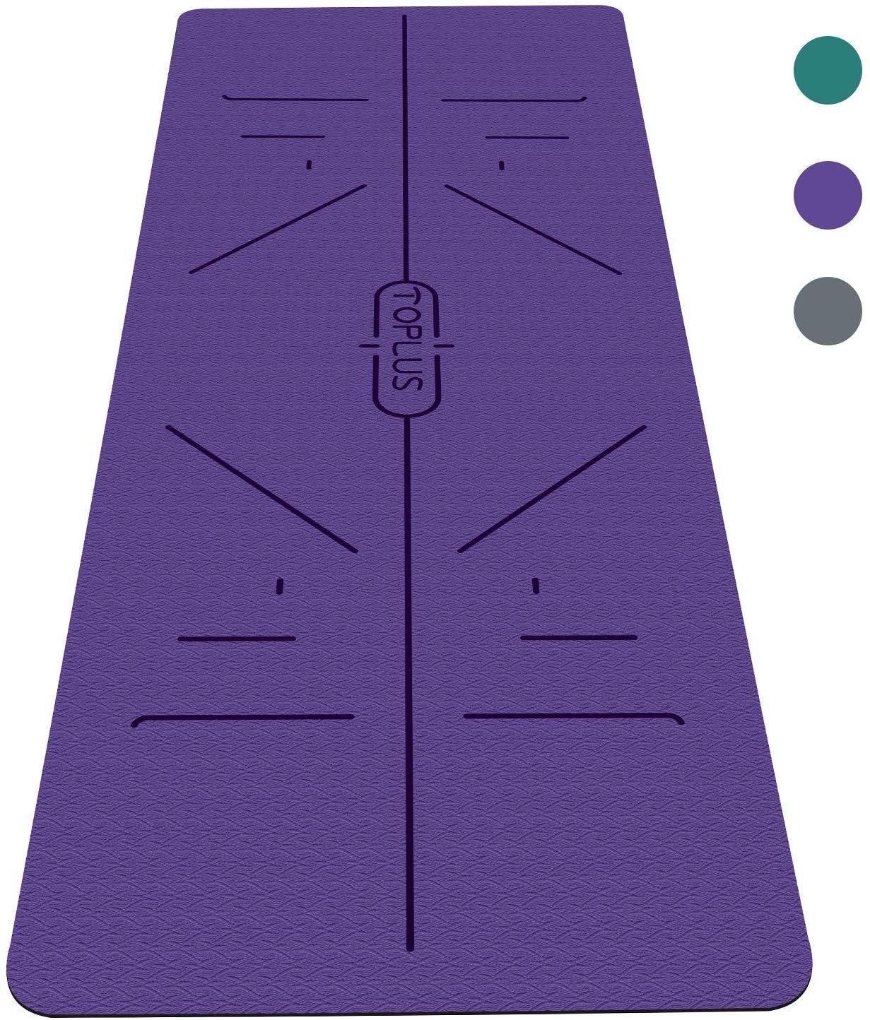 TOPLUS Yoga Mat - Classic 1/4 inch Pro Yoga Mat Eco Friendly Non Slip Fitness Exercise Mat with Carrying Strap-Workout Mat for Yoga, Pilates and Floor Exercises