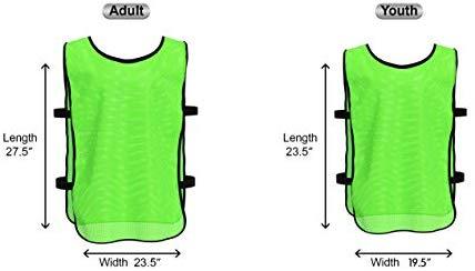 Unlimited Potential Nylon Mesh Scrimmage Team Practice Vests Pinnies Jerseys Bibs for Children Youth Sports Basketball, Soccer, Football, Volleyball (Pack of 12)