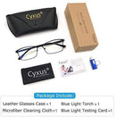 Cyxus Blue Light Blocking Computer Glasses [Better Sleep] Anti Digital Eye Strain Headache Video Eyewear (Blue Browline Frame)