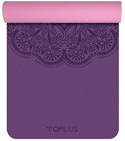 TOPLUS Yoga Mat - Classic 1/4 inch Pro Yoga Mat Eco Friendly Non Slip Fitness Exercise Mat with Carrying Strap-Workout Mat for Yoga, Pilates and Floor Exercises