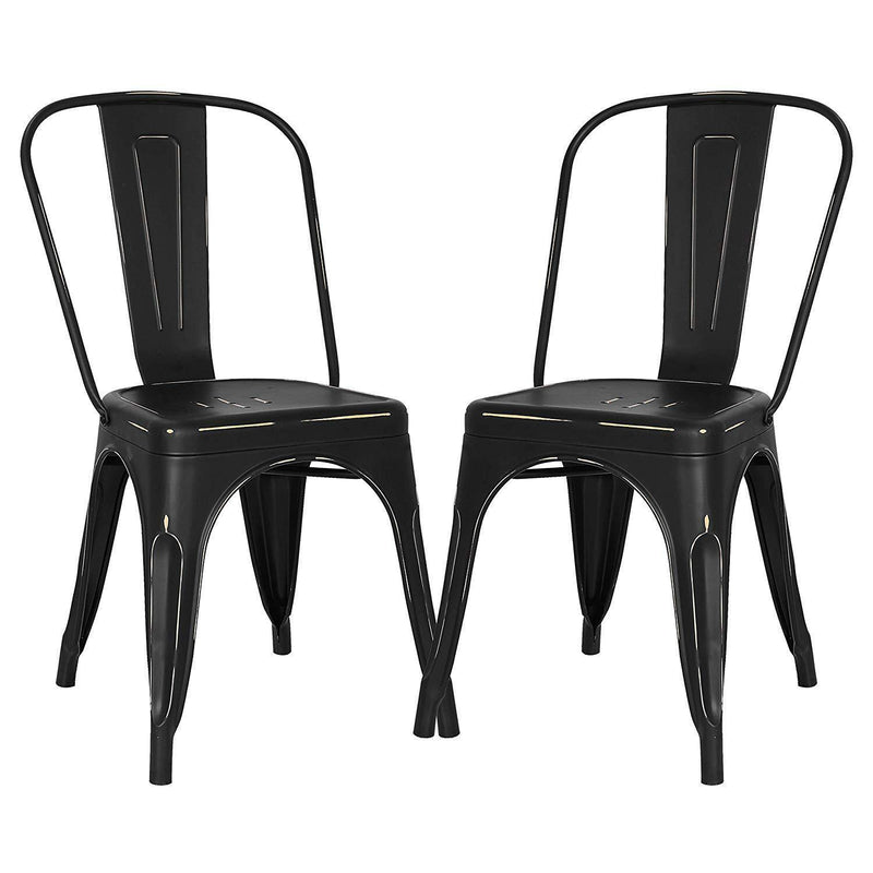 POLY & BARK EM-112-BLK-X4 Trattoria Side Chair in in Black (Set of 4)