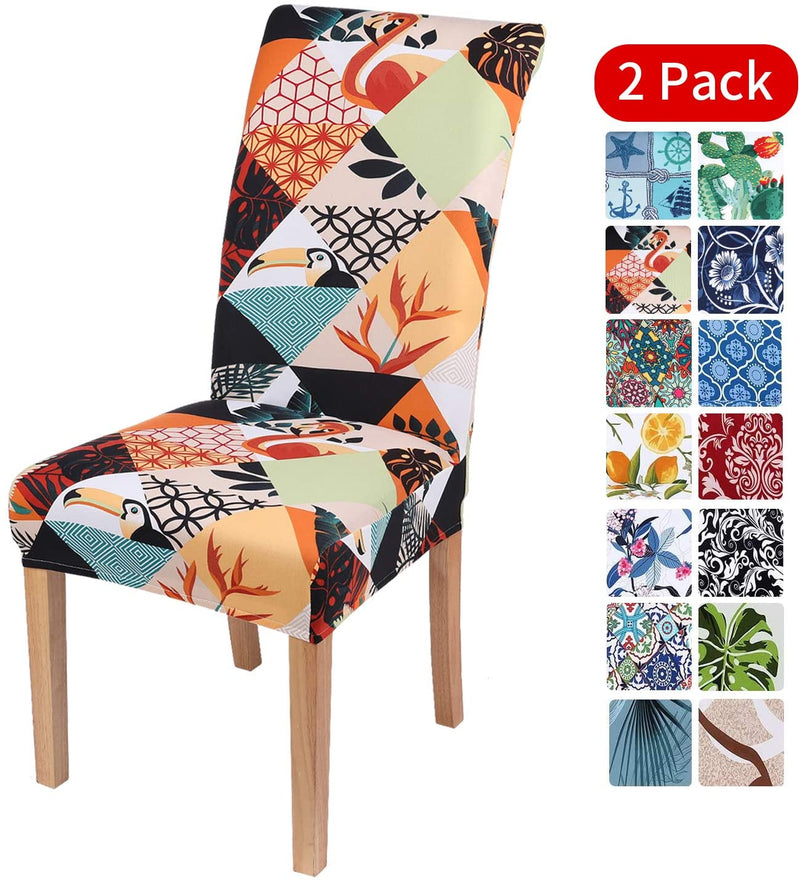 smiry Stretch Printed Dining Chair Covers, Spandex Removable Washable Dining Chair Protector Slipcovers for Home, Kitchen, Party, Restaurant - Set of 6, Black Baroque